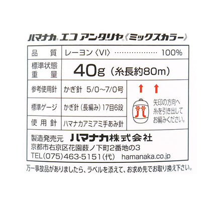 手芸糸 『エコアンダリヤ ミックスカラー 261番色』 Hamanaka ハマナカ