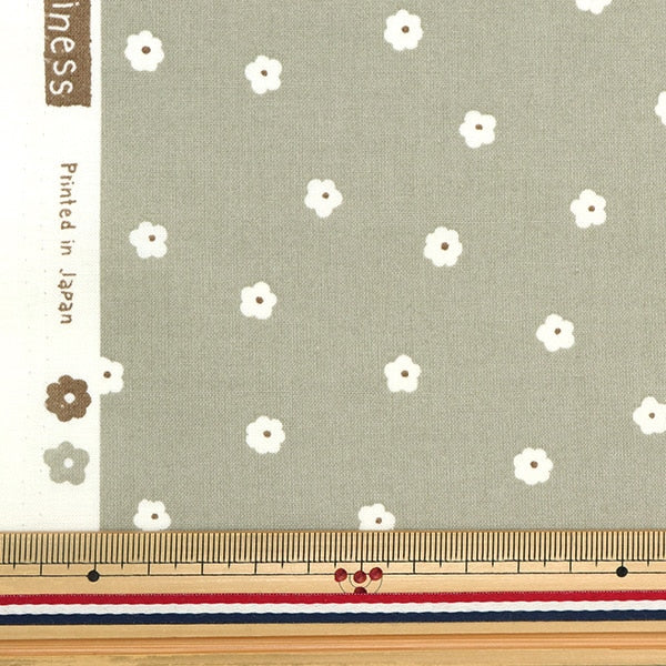 [De la quantité 5] Tissu 『tissu à armure toile Bonheur simple petit bonheur kaki so-56700-1d"