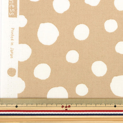 [De la quantité 5] Tissu 『tissu à armure toile Simple bonheur dot beige so-56700-2b"