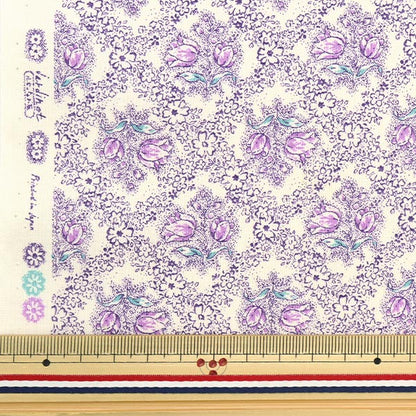 [De la quantité 5] Tissu 『tissu à armure toile Jardine Purple SK-7300-2C"