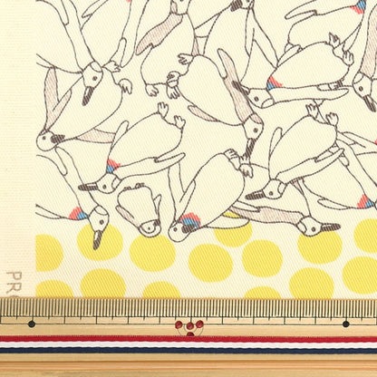 [Aus Menge 5] Stoff "Twilldruck Polka-PunktePenguin Yellow KTS6926-C] COTTON KOBAYASHI