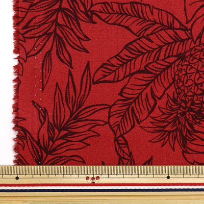 [Из количества 5] Ткань "Broad Hawaii Amplint Pineapple Red 205-A"