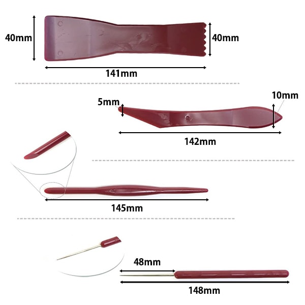 粘土用工具 『ねんどヘラ 4本組 7740』