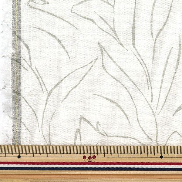 [De la cantidad 5] Fabric "Toromi Linempling Line Drawing Patrón floral White LRYP-LFL-WHW"