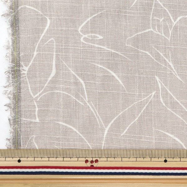 [From quantity 5] Fabric "Toromi Rinpin Rin Line Drawing Floral Pattern Beige LIRYP-LFL-BE"