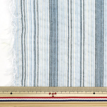 [From quantity 5] Fabric "Shijira weaving blue x white NOS-017-4"