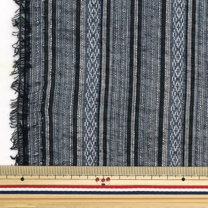 [Dalla quantità 5] tessuto "Shijira Weaving Black X Grey NOS-017-13"