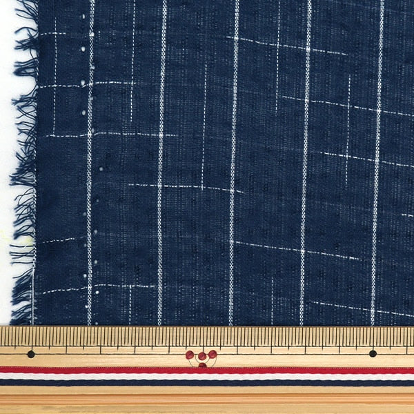 [From quantity 5] Fabric "Shijira weaving blue x white NOS-017-18"