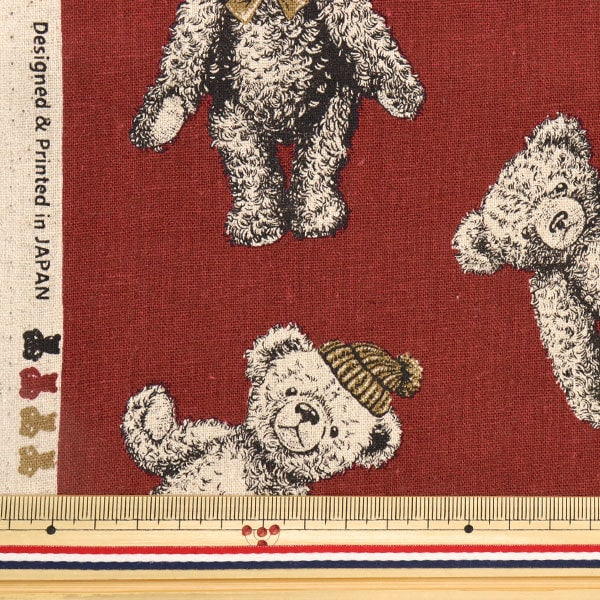 数量5から】 生地 『綿麻キャンバス GOOD OLDDAYS ボルドー CR8888-1E