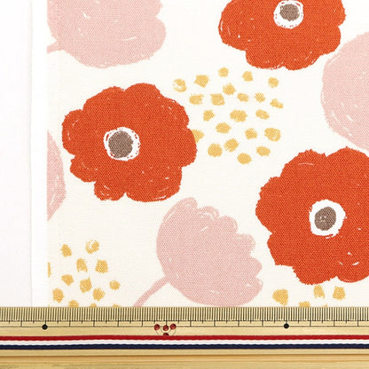 [الكمية من 5] قماش "Ox Palette Round Flower Red 144-8048-A1" [Yuzawaya Original]