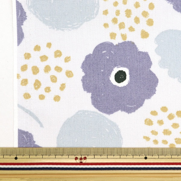 [الكمية من 5] قماش "Ox Palette Round Flower Purple 144-8048-A3" [Yuzawaya Original]