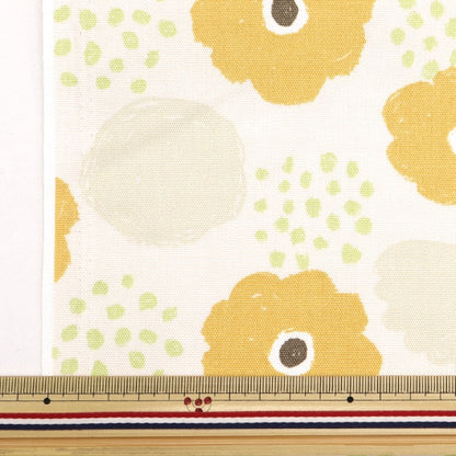 [De la cantidad 5] Fabric "Paleta de buey Flower Amarillo 144-8048-A4" [Yuzawaya original]