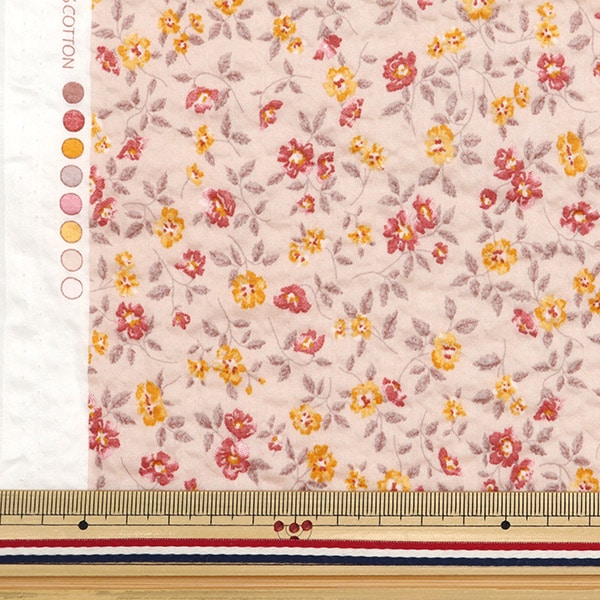 [From quantity 5] Fabric "80 Lone Ripple Processing Anti Clitter Flower Beige SC10504-A"