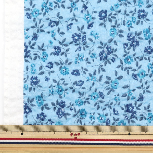Lawn Seersucker Processing Antique Blue Fabric - Yuzawaya