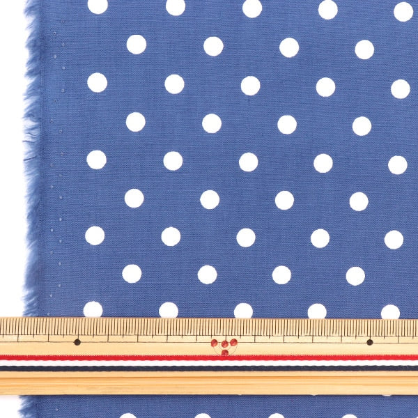 [De la cantidad 5] Fabric "Polka Dot Printing Medium Blue Área azul X White 88190-7-11"