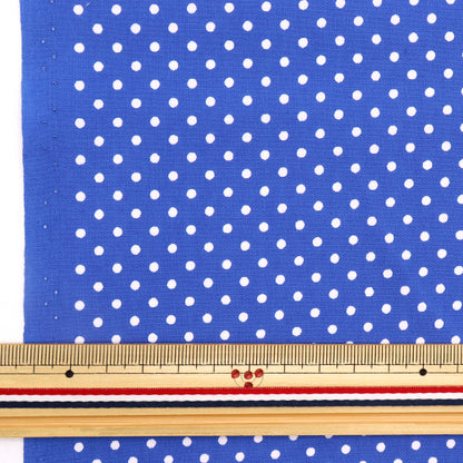 [De la quantité 5] Tissu "Polka Dot Imprimer petit Blue Area X White 88190-2-60"