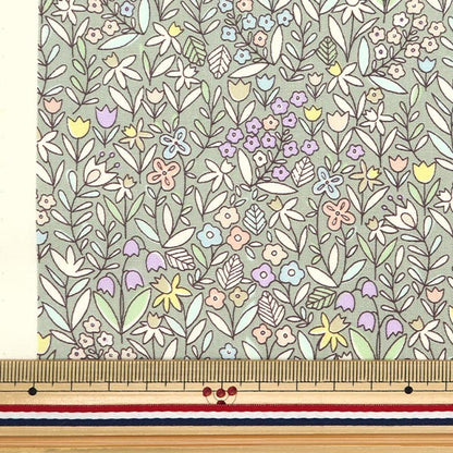 [Dalla quantità 5] tessuto "ampio piccolo modello di fiori grigio kts6921-c" cotone kobayashi cotone kobayashi kobayashi fibra