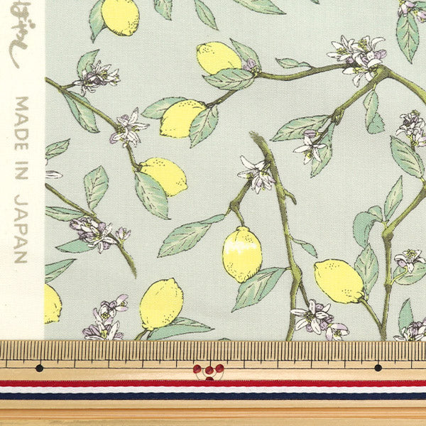 [De la cantidad 5] Fabric "Gray Lemon con ramas anchas KTS6951-C" Cotton Kobayashi Cotton Kobayashi Kobayashi Fibra