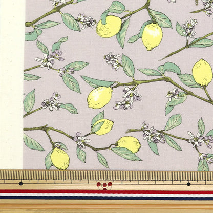 [From quantity 5] Fabric "Lemon purple with broad branches KTS6951-D" COTTON KOBAYASHI