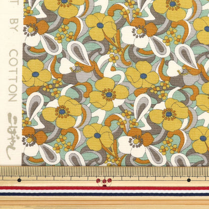 [From quantity 5] Fabric "Broad flower Yellow KTS6866-C" COTTON KOBAYASHI