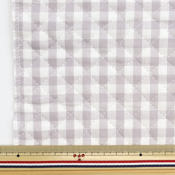 Tessuto "tintura gingham trapunta grande croce tagliata a circa 105 cm x 50 cm grigio chiaro c-qco-gil-lgy"