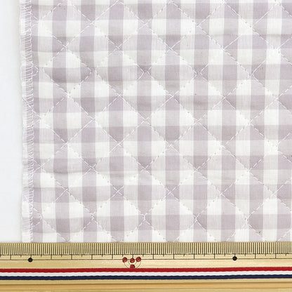 Tela "Teñido Gingham acolchado grande Cruz de corte aproximadamente 105 cm x 50 cm gris claro C-Qco-gil-lgy"