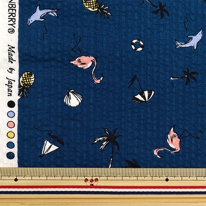 [De la quantité 5] Tissu "Ripple Summer Moctif Navy 82153-1-3"