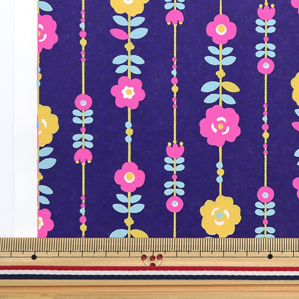 Washi "Maschine Mikira Zen Paper Nordisches Muster 14 Linie Blume Navy Hokuou14"