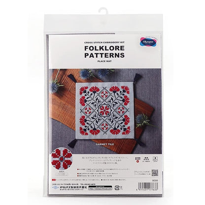 자수키트 "Folkro 패턴 가넷 타일 9099" Olympus