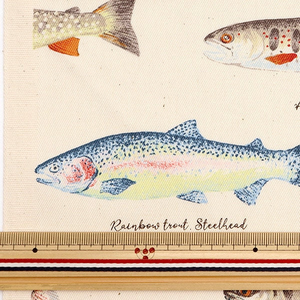 [From quantity 5] Fabric "Twill Print Trout generated KTS6959-A" COTTON KOBAYASHI