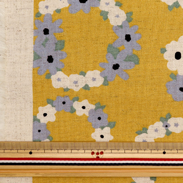 [Aus Quantität 5] Stoff "Ukiko Cotton Linu Canvas Lease Masted Yellow UP5885-C" Cotton Kobayashi Cotton Kobayashi Kobayashi Faser