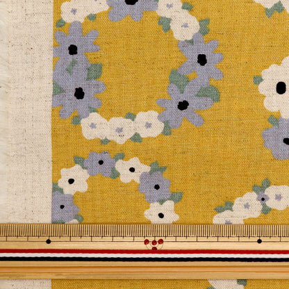 [来自数量5] 织物 “ ukako棉花海帆布租赁芥末黄色UP5885-C” COTTON KOBAYASHI