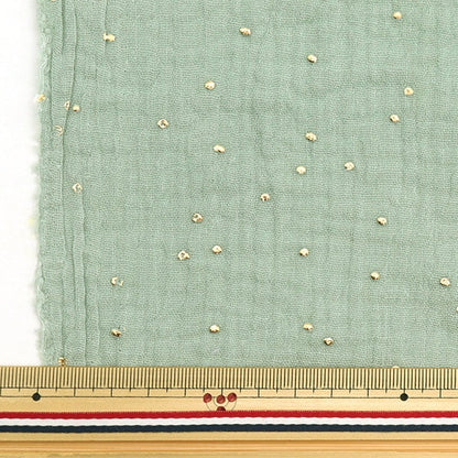 [From quantity 5] Fabric "DOMOTEX Starry Sky Gauze Mysty Green DOMO-GA6"