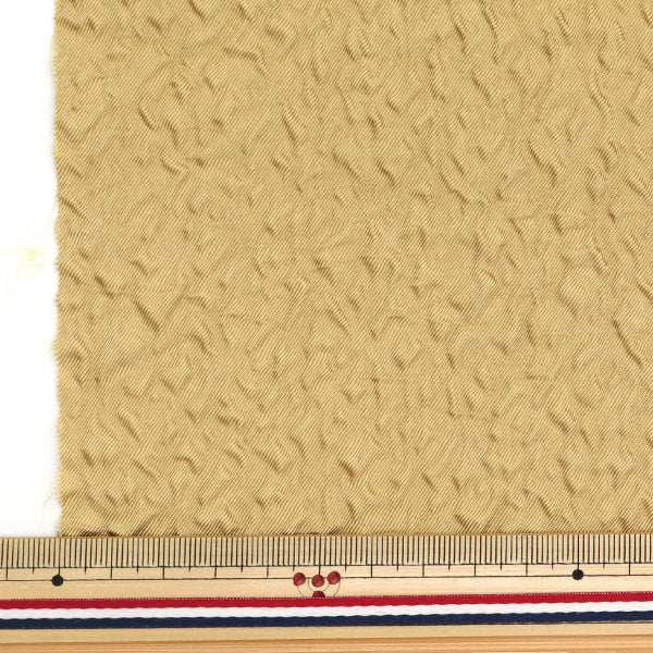 [From quantity 5] Fabric "Emboss Flower Yellow Beige Kof-55-BE"