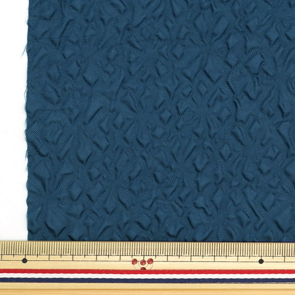 [From quantity 5] Fabric "Emboss Flower Navy KOF-55-NV"