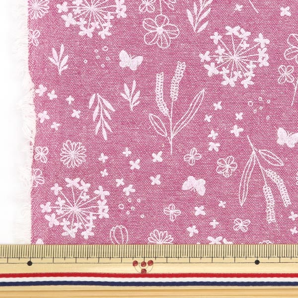 [From quantity 5] Fabric "Imadoki Remaining thread dyed Shambray Wild Flower Pink IMAF-16P"