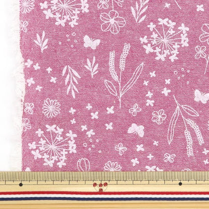 [From quantity 5] Fabric "Imadoki Remaining thread dyed Shambray Wild Flower Pink IMAF-16P"