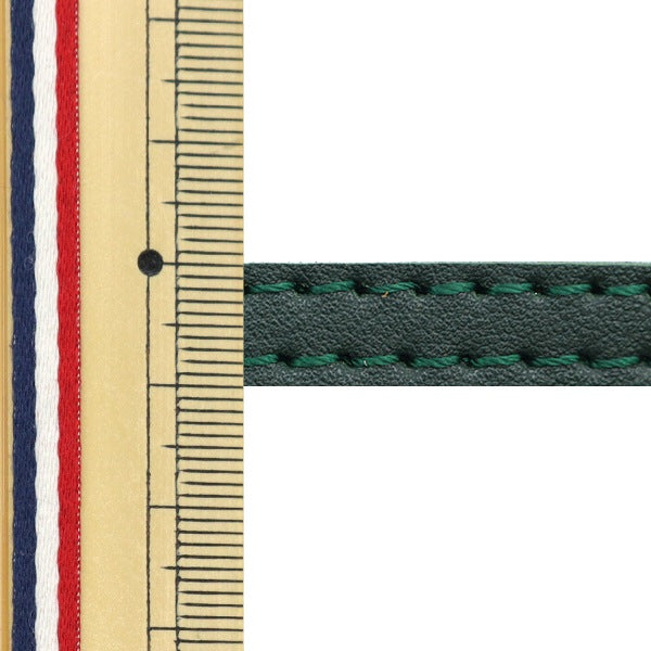 Materiale della borsa "Tape punti in pelle doppio sintetico circa 10 mm di larghezza #05 verde scuro ftw10-05"