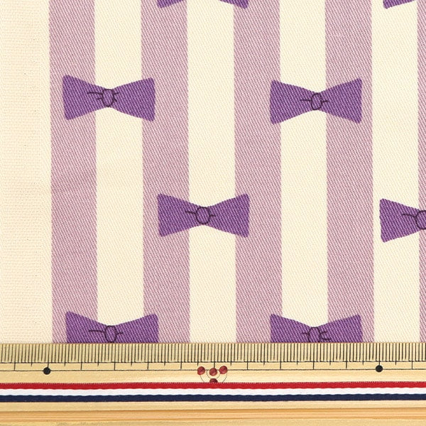 [Dalla quantità 5] tessuto "nastro a stampa twill e agnello a strisce KTS6916-D" Cotton Kobayashi Cotton Kobayashi Kobayashi.