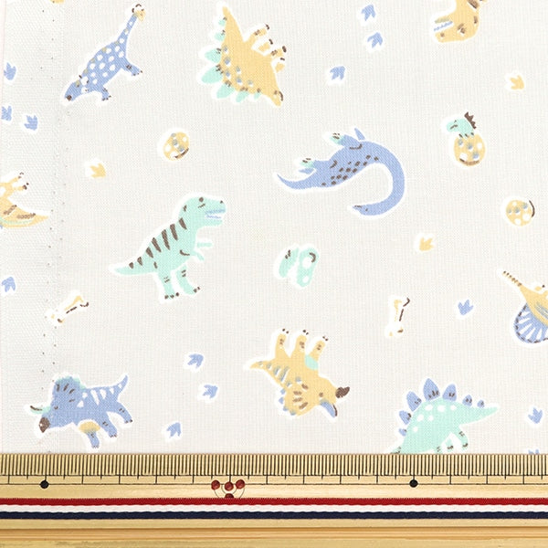 [From quantity 5] Fabric 『Sheeting Dinosaur gray NO-DINO-C]