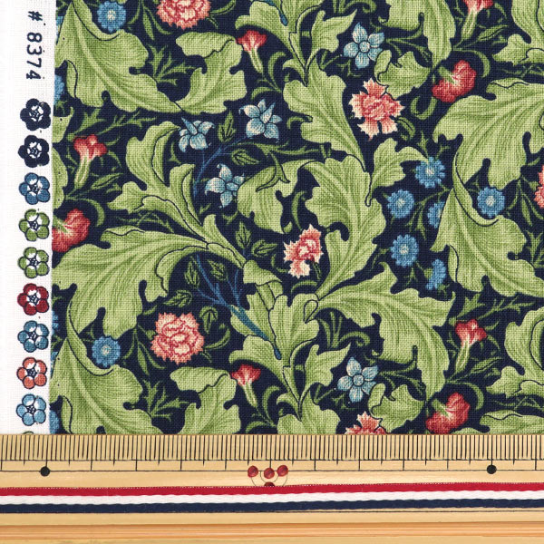 [Dalla quantità 5] Fabric "Moda Best of Morris Sheeting Morrismedou Leicester Navy 8374-14"