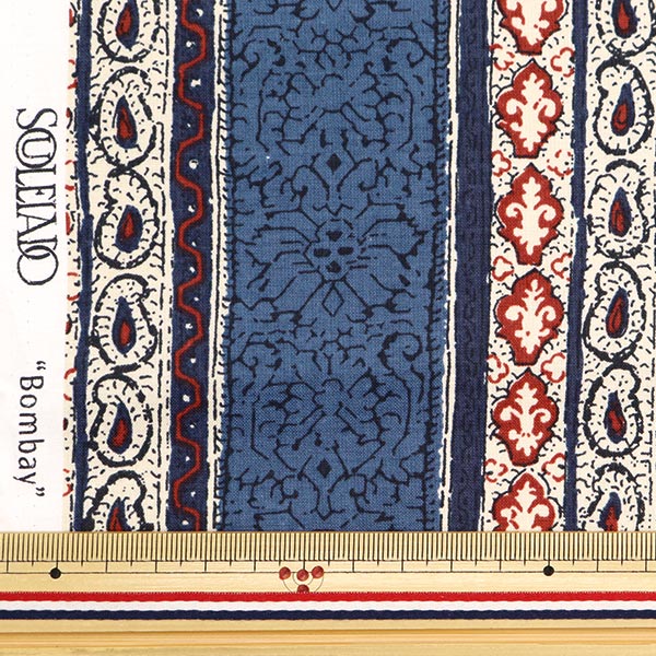 [Dalla quantità 5] tessuto "Souleiado Soleard Vintage Field Bombay Indigo SLFCV-106A"