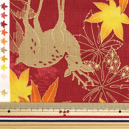 [De la quantité 5] Tissu "feuille Hyakka Ryoran Deer et feuilles d'automne 13d Ban Color HR3430-13D"