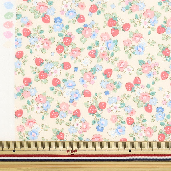 [From quantity 5] Fabric "Broad Find My Strawberry Flower AP35407-1B"