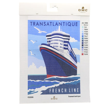 Embroidery kit "Print Canvas Passenger Ship C2206" DMC Dewem Sea