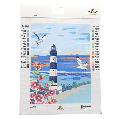 Embroidery kit "Print Canvas Lighthouse C2209" DMC Dewem Sea