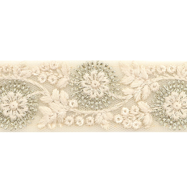 [From quantity 5] HandicraftTrim 『2022 Indian embroidery trim Cream x beige 43732-A "