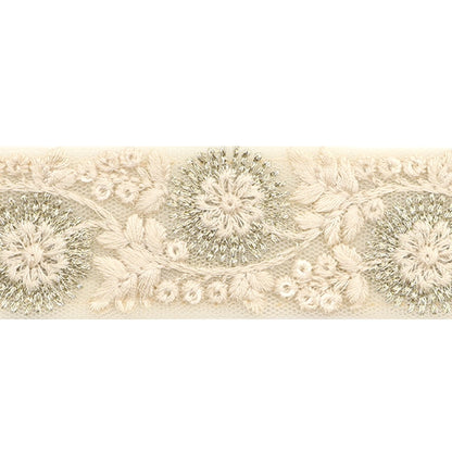[From quantity 5] HandicraftTrim 『2022 Indian embroidery trim Cream x beige 43732-A "