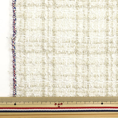 [De la cantidad 5] Fabric "Verifique Tweed Gold White Nrf-04-Wg"