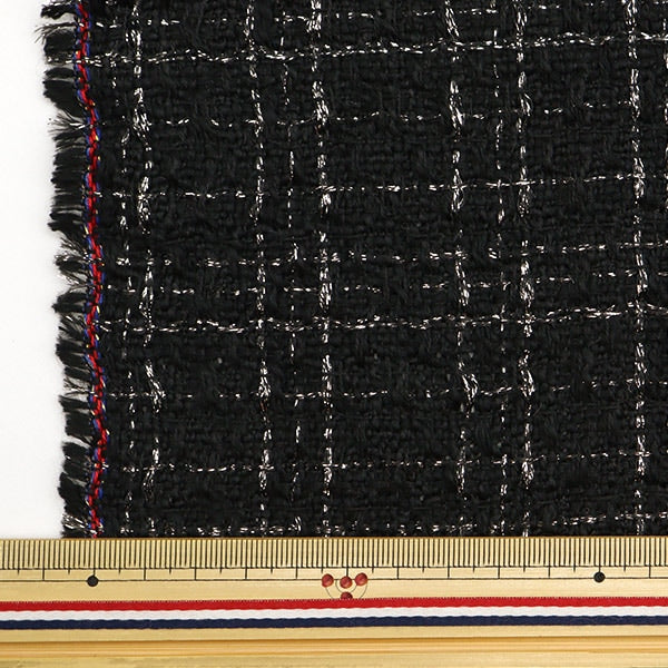 [From quantity 5] Fabric "checkTweed Black NRF-04-BK]